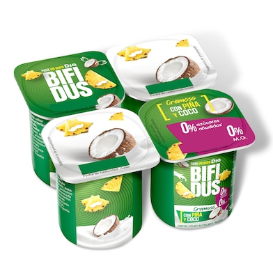 Bífidus con piña y coco doble 0% Dia 4 x 125 g-0