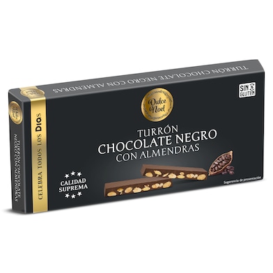 Turrón de chocolate negro con almendras Dia Dulce Noel 175 g-0 Turrón de chocolate negro con almendras Dia Dulce Noel 175 g-0