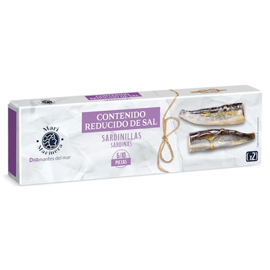 Sardinillas en aceite de oliva bajo en sal Dia Mari Marinera 2 x 65 g-0 Sardinillas en aceite de oliva bajo en sal Dia Mari Marinera 2 x 65 g-0