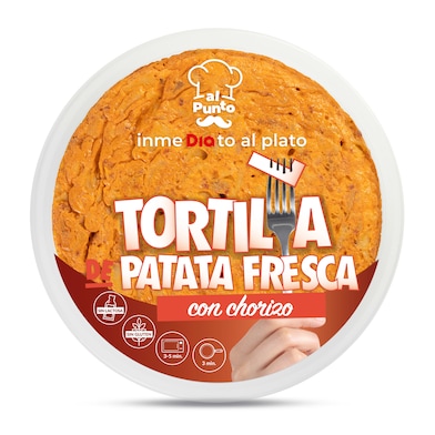 Tortilla de patatas con chorizo Dia Al Punto 600 g-0 Tortilla de patatas con chorizo Dia Al Punto 600 g-0