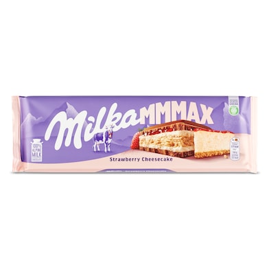Chocolate con leche relleno strawberry cheesecake Milka MMMAX 300 g-0 Chocolate con leche relleno strawberry cheesecake Milka MMMAX 300 g-0