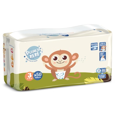 Pañales 4-9 kg talla 3 Dia Planeta Bebé 50 unidades-0 Pañales 4-9 kg talla 3 Dia Planeta Bebé 50 unidades-0