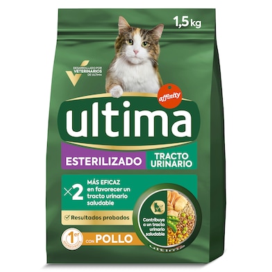 Alimento para gatos esterilizados y tracto urinario con pollo Ultima 1.5 Kg-0