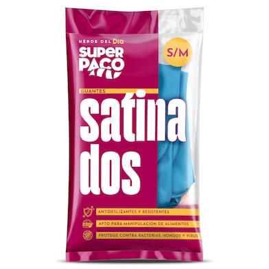 Guantes satinados talla S/M Dia Super Paco 2 unidades-0