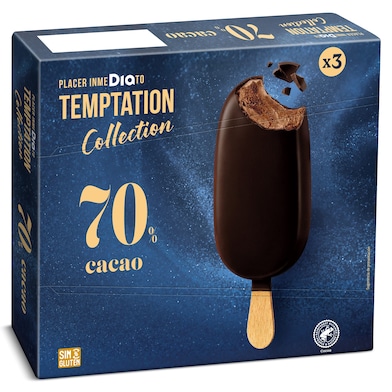 Helado bombón 70% cacao Dia Temptation 3 x 67 g-0 Helado bombón 70% cacao Dia Temptation 3 x 67 g-0