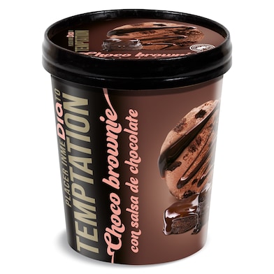Tarrina de choco brownie con salsa chocolate Dia Temptation 350 g-0 Tarrina de choco brownie con salsa chocolate Dia Temptation 350 g-0