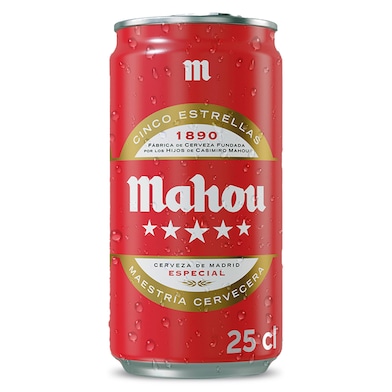 Cerveza Mahou 5 Estrellas 25 cl-0 Cerveza Mahou 5 Estrellas 25 cl-0