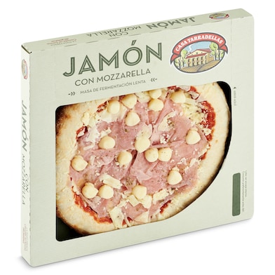 Pizza artesana jamón y mozzarella Casa Tarradellas 400 g-0 Pizza artesana jamón y mozzarella Casa Tarradellas 400 g-0