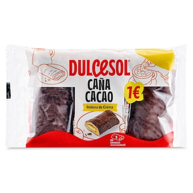 Caña rellena de crema bañada en cacao Dulcesol 153 g-0