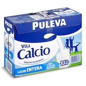 Leche entera calcio Puleva pack 6 x 1 L