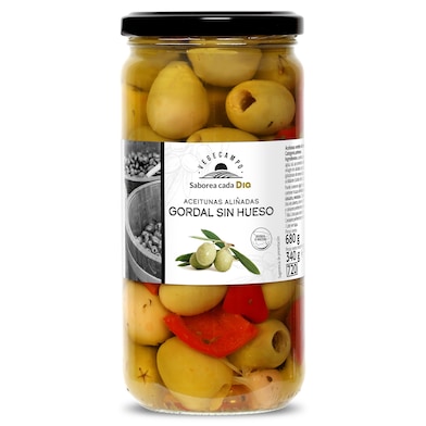 Aceitunas gordal aliñada sin hueso Dia Vegecampo 340 g-0