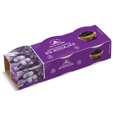Aceitunas negras en rodajas Dia Vegecampo 3 x 50 g-0