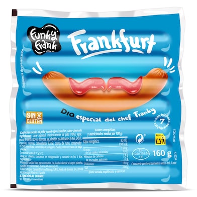 Salchichas frankfurt Dia Funky Frank 4 x 160 g-0 Salchichas frankfurt Dia Funky Frank 4 x 160 g-0