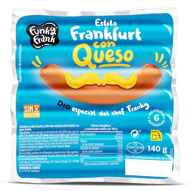 Salchichas frankfurt con queso Dia Funky Frank 4 x 140 g-0 Salchichas frankfurt con queso Dia Funky Frank 4 x 140 g-0