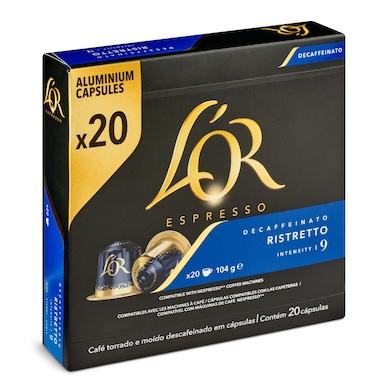 Cápsulas de café ristretto descafeinado L'Or 20 unidades-0