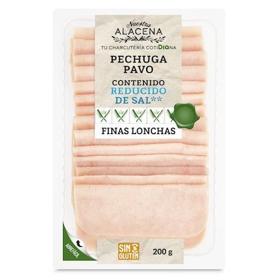 Pechuga de pavo bajo en sal Dia Nuestra Alacena 200 g-0
