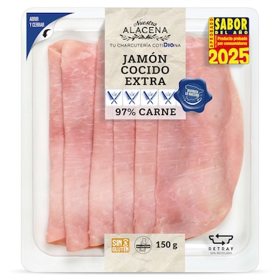 Jamón cocido extra 97% Dia Nuestra Alacena 150 g-0 Jamón cocido extra 97% Dia Nuestra Alacena 150 g-0