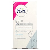 Bandas de cera corporales para pieles sensibles Veet 20 unidades