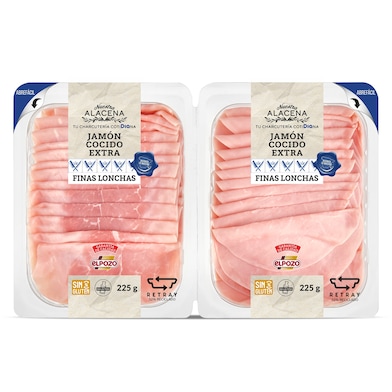 Jamón cocido extra Dia Nuestra Alacena 2 x 225 g-0 Jamón cocido extra Dia Nuestra Alacena 2 x 225 g-0