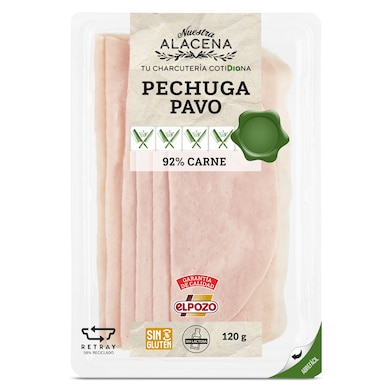 Pechuga de pavo 92% Dia Nuestra Alacena 120 g-0 Pechuga de pavo 92% Dia Nuestra Alacena 120 g-0