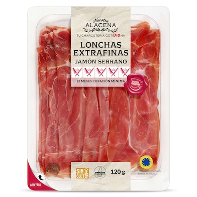 Jamón serrano lonchas extrafinas Dia Nuestra Alacena 120 g-0