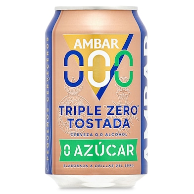 Cerveza tostada triple zero Ambar 33 cl-0 Cerveza tostada triple zero Ambar 33 cl-0