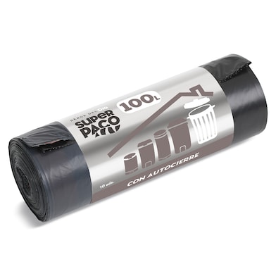 Bolsa de basura 100 L con autocierre Dia Super Paco 10 unidades-0