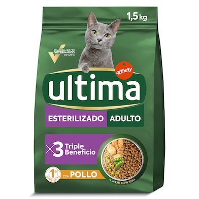 Alimento para gatos esterilizados con pollo Ultima 1.5 Kg-0