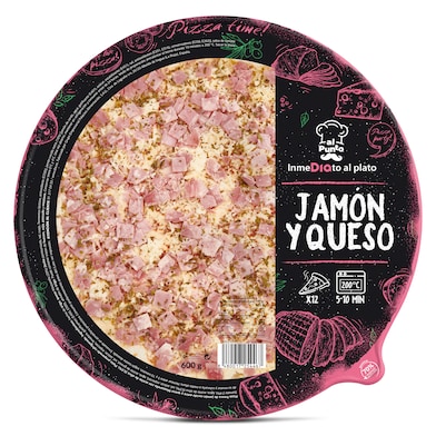 Pizza jamón y queso familiar Dia Al Punto 600 g-0 Pizza jamón y queso familiar Dia Al Punto 600 g-0