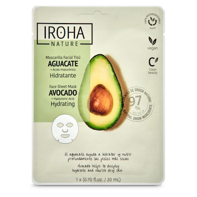 Mascarilla facial hidratante con aguacate Iroha nature 1 unidad-0 Mascarilla facial hidratante con aguacate Iroha nature 1 unidad-0