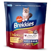 Alimento para gatos con pollo y pavo rellenas de jamón Brekkies Delicious 900 g