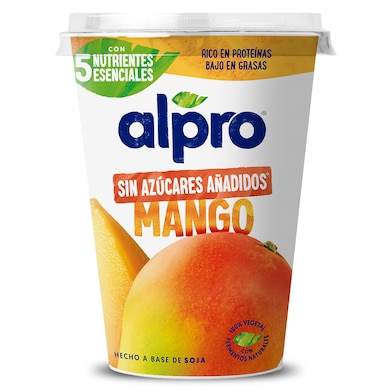 Postre de soja sabor mango sin azúcar Alpro 400 g-0 Postre de soja sabor mango sin azúcar Alpro 400 g-0