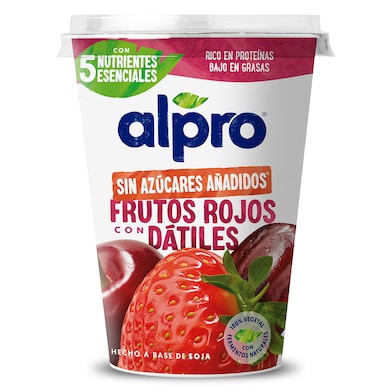 Postre de soja sabor frutos rojos sin azúcar Alpro 400 g-0 Postre de soja sabor frutos rojos sin azúcar Alpro 400 g-0