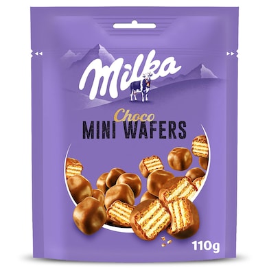 Galletas de barquillo recubiertas de chocolate mini wafers Milka 110 g-0