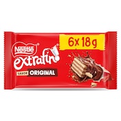 Barritas de galleta y chocolate con leche Nestlé Extrafino pack 108 g