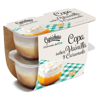Copa de vainilla con caramelo y nata Dia Caprichoso 4 x 115 g-0 Copa de vainilla con caramelo y nata Dia Caprichoso 4 x 115 g-0