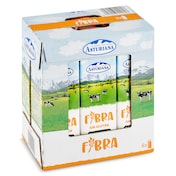 Leche semidesnatada fibra Asturiana pack 6 x 1 L