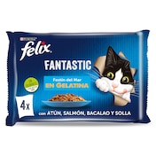 Alimento para gatos fantastic sabor festín del mar Felix 4 x 85 g