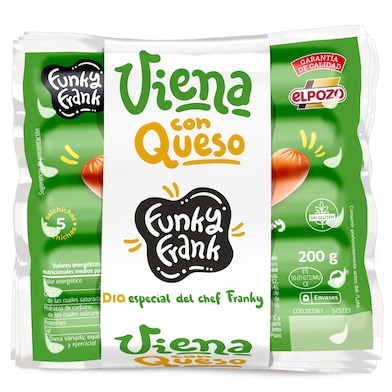 Salchichas Viena con queso Dia Funky Frank 3 x 200 g-0 Salchichas Viena con queso Dia Funky Frank 3 x 200 g-0