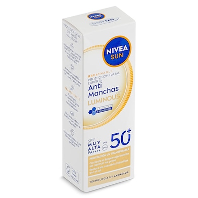 Protección solar facial fluido antimanchas spf 50+ Nivea 40 ml-0