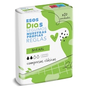 Compresas clásicas normal sin alas Esos Dias 20 unidades