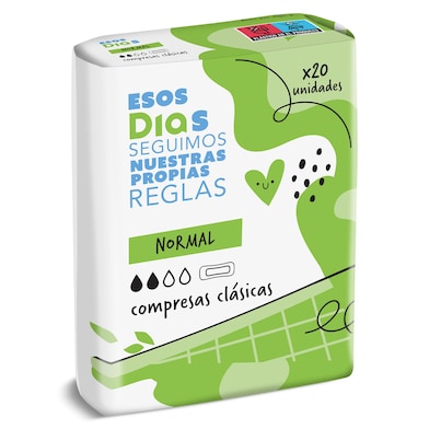 Compresas clásicas normal sin alas Esos Dias 20 unidades-0 Compresas clásicas normal sin alas Esos Dias 20 unidades-0