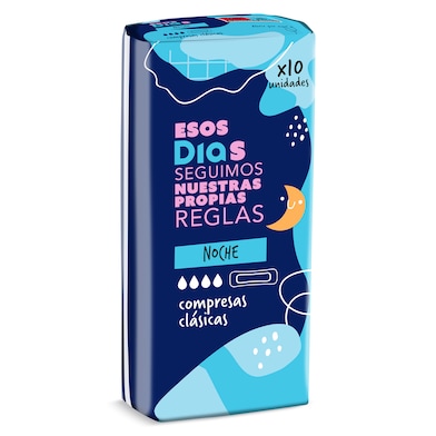Compresas clásicas noche sin alas Esos Dias 10 unidades-0 Compresas clásicas noche sin alas Esos Dias 10 unidades-0