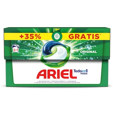 Detergente máquina cápsulas all in 1 Ariel caja 25 lavados-0 Detergente máquina cápsulas all in 1 Ariel caja 25 lavados-0