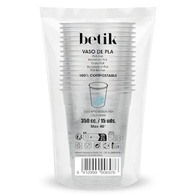 Vasos desechables 350 ml Betik 15 unidades-0 Vasos desechables 350 ml Betik 15 unidades-0