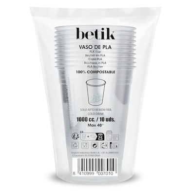 Vasos desechables 1 L Betik 10 unidades-0 Vasos desechables 1 L Betik 10 unidades-0