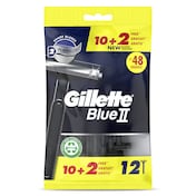 Maquinilla de afeitar 2 hojas Gillette Blue II 12 unidades