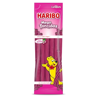 Golosinas mega torcidas sabor cereza Haribo 200 g-0 Golosinas mega torcidas sabor cereza Haribo 200 g-0