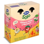 Alimento infantil con puré de plátano, fresa y manzana Hero 4 x 100 g