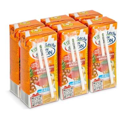 Bebida de fruta y leche tropical Don Simón pack 6 x 200 ml-0 Bebida de fruta y leche tropical Don Simón pack 6 x 200 ml-0